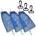 3 Pieces Crab Trap Bait Bags Outdoor Sports Style with 3 Pieces Rubber Locker for Fishing Crab Traps Catch