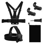 LONDON FAB Waterproof Elastic Chest and Head Harness, Strap, Mount, compatible with all Gopro and most action cameras