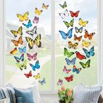 decalmile 38 pcs Butterflies Window Clings Double Sided Spring Summer Butterfly Window Decals Anti-Collision Glass Window Doors Window Stickers