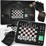 TOP 1 Electronic Chess Set Board Game for Beginners & Improving Chess Players, Talking Coach Electronic Chess Board with Multi-Level Skills, Best Chess Set for All Levels Ages Kids and Adults