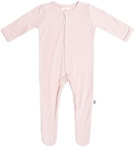 KYTE BABY Unisex Soft Bamboo Rayon Footies, Snap Closure, 3-6 Months, Blush