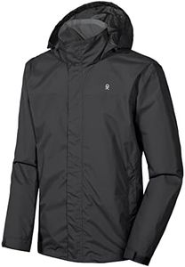 Little Donkey Andy Men's Waterproof Rain Jacket Outdoor Lightweight Rain Shell Coat for Hiking,Golf,Travel Black Size S