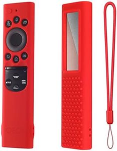 Oboe Silicone TV Remote Cover for 2022 Samsung Smart TV Remote QLED TV BN68-13897A TM2280E Anti-Lost with Remote Loop (Red)