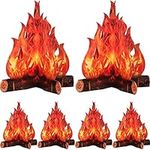 Artificial 3D Fire 3D Fake Fire 10.6 12 Inch Artificial Fires Fake Flame Paper Decorative Cardboard Campfire Centerpiece Flame Torch for Campfire Party Decorations - 6Pcs for Holidays Campfire Party Decorations, Summer Camping Theme Party Decoration, B...