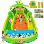 FBSPORT Inflatable Bounce House with Slide, Bouncy House Water Park Bouncy Castle for Kids 3-12 with Climbing, Water Guns, Ball Pit, 550W Blower for Indoor Outdoor