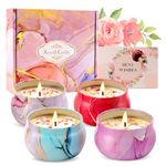 Women's Scented Candle Gift Set, Lavender Candle, 4 Pieces of 4.4 oz (About 124.7 Grams) Natural Soy Home Candle, Bath spa Yoga Candle, Women's Birthday Gift Valentine's Day Mother's Day for Women