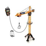 Dickie Toys Remote Control Crane Toy | Rotating Cabin with Working Winch & 250-degree Movement | Extensive Accessories | Height 120cm | Ages 3+