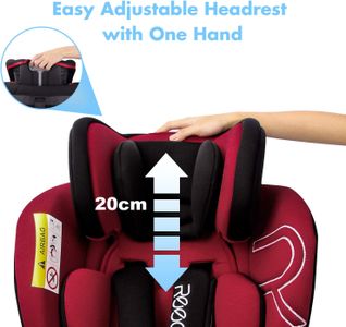 Reecle 360° Swivel Baby Car Seat – Red, Adjustable Safety