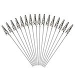 ONLYKXY 30pcs Alligator Clip Stick with 4.5inch Length Metal Wire Clamps Long-Tailed Clasp for Hobby Modeling DIY Card Photo Memo, Silver