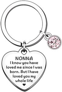 TTOVEN Nonna Gifts Nonna Keyring Mothers Day Gifts for Nonna, Silver, One Size, Modern