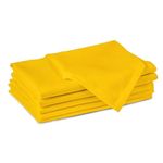 Encasa Cotton Cloth Napkins | Set of 6 | Size 43x43 cm | Sunbeam Yellow Solid Color | Machine Washable