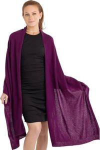 Manio Cashmere 100% Cashmere Knitted Wrap Shawl Extra Large Scarf Stole, Burgundy, Large