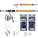 Mitchell Neuron Surf Combo Set, Fishing Rod and Reel Combo with Lures, Ready to Go Fishing, Spinning Combos, Sea - Surfcasting Fishing,Unisex, White/Silver/Orange, 4.2m | 80-150g