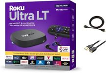 Roku Ultra LT Streaming Box Device 4K/HDR/Dolby Vision/Dual-Band Wi-Fi with Roku Voice Remote and HDMI Cable, with USB Extension Cord and HDMI