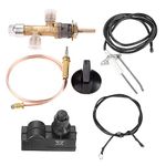 gohantee Gas Fire Pit Control Safety Valve Universal Gas Thermocouple Kit, Spark Generator Igniter 2 Outlet with Wire 60cm for Gas Grill, Fireplace BBQ