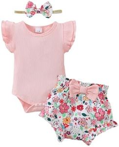SUNNY PIGGY Baby Girl Clothes Infant Girl Outfit Newborn Girl Romper Summer Baby Girls’Clothing Short Set