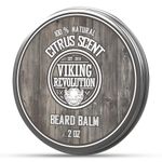 Viking Revolution - Beard Balm - Natural Beard Balm For Men With Argan & Jojoba Oils- Styles, Strengthens & Softens - Beard Wax - Gifts For Men - Citrus - 57 g