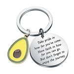 FUSTMW Avocado Keychain Cute Avocado Gifts Avocado Lover Gifts Avocado Key Charm Pendant, Silver, Large