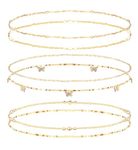 PATISORNA 6Pcs Waist Beads For Women African Waist Beads Belly Chain Beads Waist Elastic Bead Summer Body Chain Bikini Jewelry