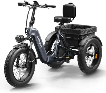 Electric Trike for Adult with 960W Peak Motor, 48V 17.4AH Cells Battery, Pickup Class 500 LB Load Electric Tricycle with 20" Fat Tire and Large Basket, 60 Miles Range,for City and Mountain Road,Husky