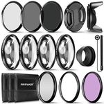 NEEWER 52mm ND/UV/CPL/FLD/Close Up Filter and Lens Accessories Set, ND2/4/8, Circular Polarizer Filter, Close Up Filters(+1/+2/+4/+10), Tulip Lens Hood, Collapsible Lens Hood, Lens Cap, Filter Pouch