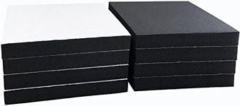 8 Pcs Black Adhesive Foam Padding, Closed Cell Foam Sheet 1/2" Thick 4 Inch X 4 Inch, Neoprene Rubber Pad Self Stick Anti-Slip Adhesive Anti Vibration Foam Pad (4inX 4inX 1/2in, 8)