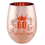 60 and Fabulous Wine Glass Gift- 60