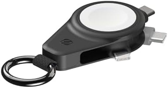 Scosche Fast Charging USB-C Powered Plug-in Travel Charger for Apple Watch, Mini Portable Magnetic Charger Keychain for iWatch Compatible with Apple Watch Series 10/9/8/7/6/5/4/3/2 Ultra 2/SE, Black