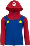 Nintendo Super Mario Bros. Boys Hoodies, Mario and Luigi Zip-Up Hooded Sweatshirts for Boys, Mario, 8