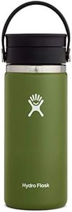 HYDRO FLASK - Travel Coffee Flask 473 ml (16 oz) - Vacuum Insulated Stainless Steel Travel Mug with Leak Proof Flex Sip Lid - BPA-Free - Wide Mouth - Olive