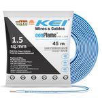 KEI CONFLAME FRLSH 1.5 sqmm 1 Core Copper Heat Resistant Flame Retardant Low Smoke & Halogen - Lead Free House Wire for Domestic & Industrial Electrical Wiring (Blue, 45 Meters)