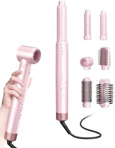 Fitwind 6-in-1 Multi Hair Styler Set, High-Speed Hair Dryer Brush, Pink