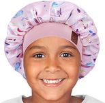 Hat Hut Kids Satin Bonnet Sleep Cap for Curly Hair Adjustable Silk Hair Cap for Baby Sleeping Hair Bonnet for Toddler Child (Unicorn 2)