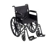 Drive Medical Single Axle Silver Sport 1 Wheelchair, Silver Vein, Fixed Arm, 18", 1 Each 1 Count