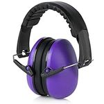 Hearing Protection and Noise Reduction Earmuffs - Lightweight, Adjustable and Foldable NRR 20dB Safety Ear Protection for Shooting, Heavy Machinery Work and Hunting Fits Adults and Kids, Purple