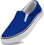 Low-Top Slip Ons Women's Fashion Sneakers Casual Canvas Sneakers for Women Comfortable Flats Breathable Padded Insole Slip on Sneakers Women Low Slip on Shoes, Cobalt, 7 US