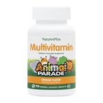 NaturesPlus Animal Parade Children’s Multivitamin Orange Flavour - Plant Based Chewable Multivitamin for Kids - Gluten Free, Vegan - 90 Chewable Tablets