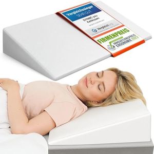 DYNMC you Coussin cale Dos, 90 cm - Haute qualité, Oeko-TEX - Oreiller Anti ronflement Solide, Housse Souple Blanc - Coussin de Lecture pour lit