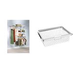 Rubbermaid Configurations 3-to-6-Foot Classic Custom Closet Kit + Sliding Wire Basket (FG3J0501TITNM)