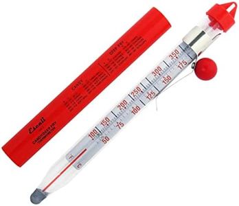 Escali AHC3 NSF Certified Precision Classic Candy/Deep Fry/Confection Glass Thermometer, Red/Clear