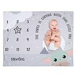 Lambs & Ivy Star Wars The Child/Grogu/Baby Yoda Fleece Milestone Blanket w/Star