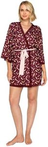 Studio Badgley Mischka Jersey Cozy Robe Gift Set Maroon