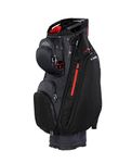 Sun Mountain Men's C100 Lightweight Cart Golf Bag 14-Way - 13 Pockets, Single Strap System, Push-Electric-Riding Cart Compatible Compression Base, 2026 Model - Steel-Black-Red