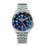 Seiko 5 Sports Blueberry GMT SKX RE-Interpretation Analog Stainless Steel Watch for Men - SSK003K1 (Blue Dial & Silver Colored Strap)
