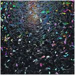 rabbitgoo Blackout Window Films for Privacy, 3D No Glue Rainbow Window Clings, UV Blocking Removable Stained Glass Tint Film, Privacy Glass Stickers for Home Office Door, Black, 44.5X200cm