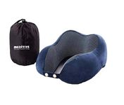 MEDITIVE Memory Foam Neck Pillow for Travel (Blue)