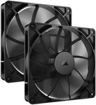 CORSAIR RS140 140mm PWM Fans – Daisy-Chain Connection – Low-Noise – Magnetic Dome Bearing – Dual Pack – Black