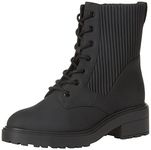 Amazon Essentials Women's Rubberized Combat Boot with Chunky Outsole, Black, 11