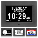 Jaihonda Dementia Clock Digital Calendar Clocks with Days Dates and Time of Day for Elderly with 12 Alarns Reminder+5 Levels Auto Dimmer Alzheimers Clock