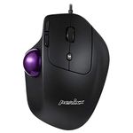 Perixx PERIMICE-520 Wired USB Ergonomic Programmable Trackball Mouse, Adjustable Angle, 8 Button Design, Black (PM-520-11447)